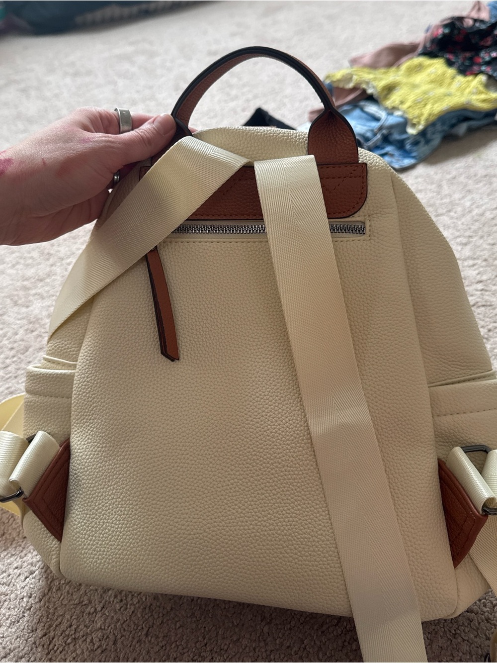 Cream Mini Backpack - Picture 3 of 3